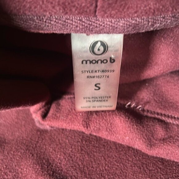 Mono B Cowl Neck Fleece Sweatshirt Maroon Color Small - VGEUC - Picture 6 of 10